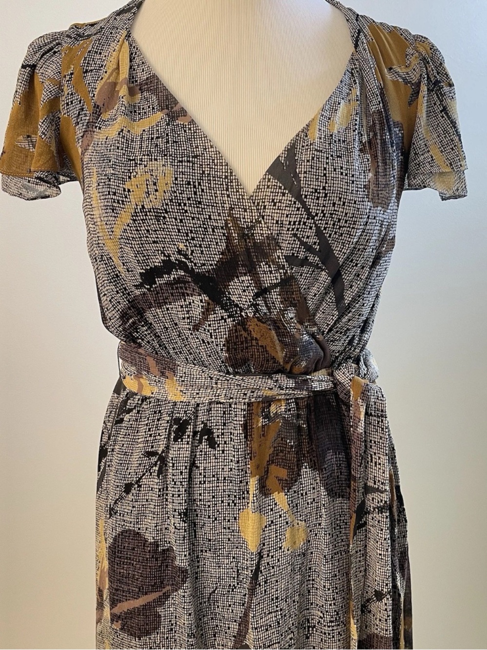 Anthropologie Maeve Faux Wrap Dress 100% Silk